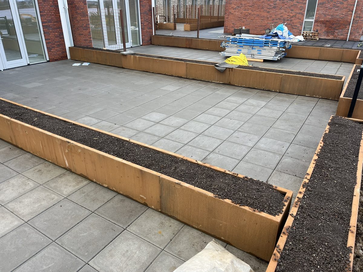 Dakterras De Nieuwe Haven - overzicht met plantvakken